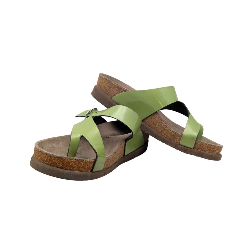 Mephisto Green Helen Toe Loop Sandals Womens 6 / EU 36